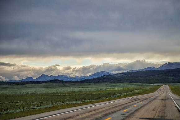 Carefree HighwayThe approach to the Tetons, US 189 around Bondurant, WY