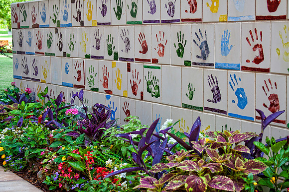 Oklahoma City National Memorial Handprints on tiles from children across the country.