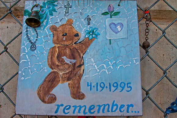 Oklahoma City National MemorialThe fence where people still leave remembrances.