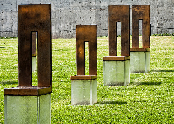 Oklahoma City National MemorialThe empty chairs. The smaller ones are for the children.