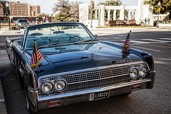 A Ford Lincoln in the area of Dallas where JFK was assassinated