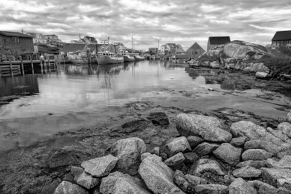 Peggy's Cove in B&W